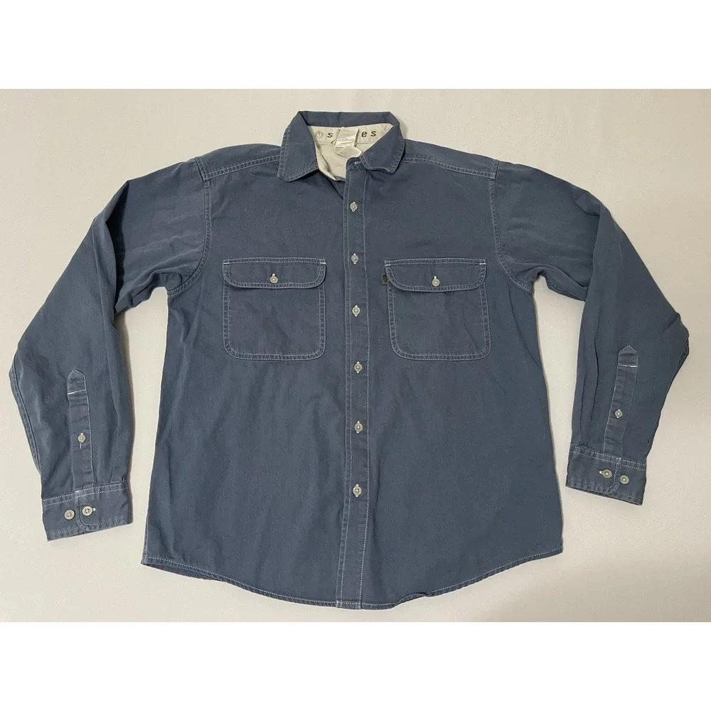 The North Face A5 Series Blue button‎ up shirt mens size S Long sleeve